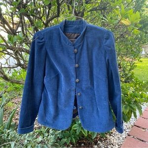 Vintage Corduroy Navy Blue Blazer Small